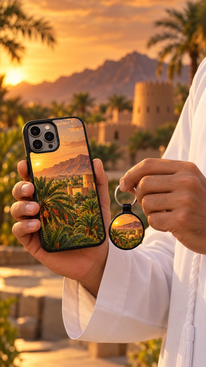 Case and keychain held in a hand — illustrative image
