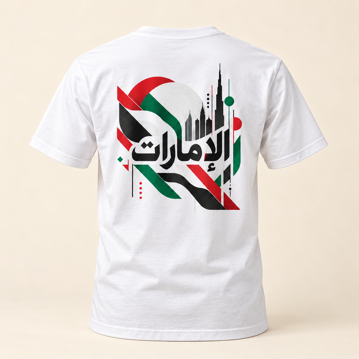 نموذج التيشرت — القطعة من الخلف — مكان الطباعة حسب اختيار الزبون